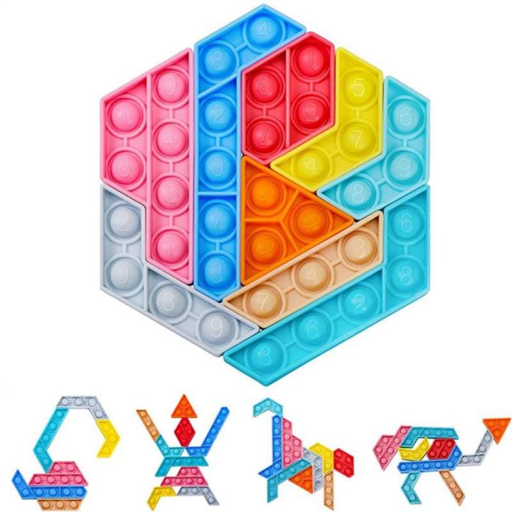 New plicing Fidget Toy New tyle pliced tre Relief Jigaw Puzzle Bubble Toy Relief Anxiety Antitre queeze