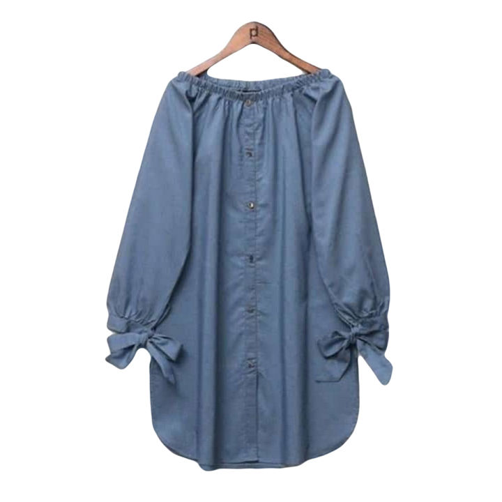 Simple Neck Design Flower Sleeves Shirt for Girls/Women - Fashionable and Stylish Shirt - Premium Quality