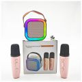 k12 Dual Mic 2 Karaoke Machine for Kids Adults, Portable Bluetooth Karaoke Speaker with 2 Wireless Microphones & Colorful Lights, Karaoke Machine for Girls Boys Birthday Microphone Machine Toy, 5W Speakers Sound Subwoofer Boombox Support Multiple Input. 