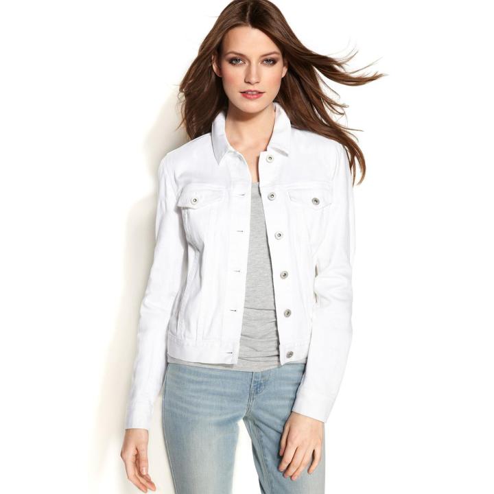BLACK N WHITE   HB Women White Solid Jacket