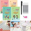 Pack Of 4 Sank Magic Practice Copybook (4 BOOKS + 1 PEN + 10 REFILL) | Learning Workbook for Coloring, Drawing & Sketching. 