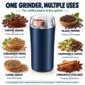 Portable Electric Coffee & Spice Grinder | 300W Stainless Steel 4-Blade Grinder for Masala, Spices, Nuts & Herbs | One-Touch Control, Compact & Durable. 