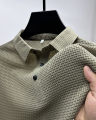 High-end ice silk elastic Polo shirt New summer T-shirt trend Breathable men's clothing Business short sleeve luxury top Nightmaree. 