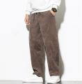 Yfashion Men Corduroy Pants Casual Solid Color Mid-waist Straight Harem Trousers Large Size Loose Wide Leg Pants color. 