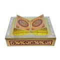 Handmade Wooden Quran Box with Carving Art - Perfect for Wedding Gifts | Wall-Mounted Quran Box | Islamic Muslim Gift Holder for Home Decorative - Unique Selection of Holy Quran Rahal Box | Ramadan Decorations Items Low Price | Wooden Krafts - RED. 