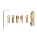 7Pc/Set Small Electric Drill Collet Brass 4 Jaw Micro Drills Chuck Set 0.5-3.0mm. 
