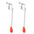 Fashion Kurapika Kurta Cosplay Earrings Charm Red Crystal Anime Hunter X Hunter Clip Earrings for Women Jewelry. 