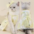 Flower Pet Dress for Dog Shih Tzu Female Wedding Bow Knot Kitten Cat Dress + Hairband Birthday Cat Outfit Dog Formal Clothes Dog Dress Girl Pet Clothing. 