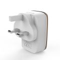 LDNIO A2204 2 in 1 12W Dual USB Interface Travel Charger Mobile Phone Charger with 8 Pin Data Cable, UK Plug. 