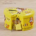 Tin Money Box With Lock & Key For Kids and Toddlers. 