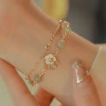 Chinese Style Fashion Unique Design Elegant Exquisite Double-layer Flower Beaded Bracelet For Women Jewelry Party Premium Gift. 
