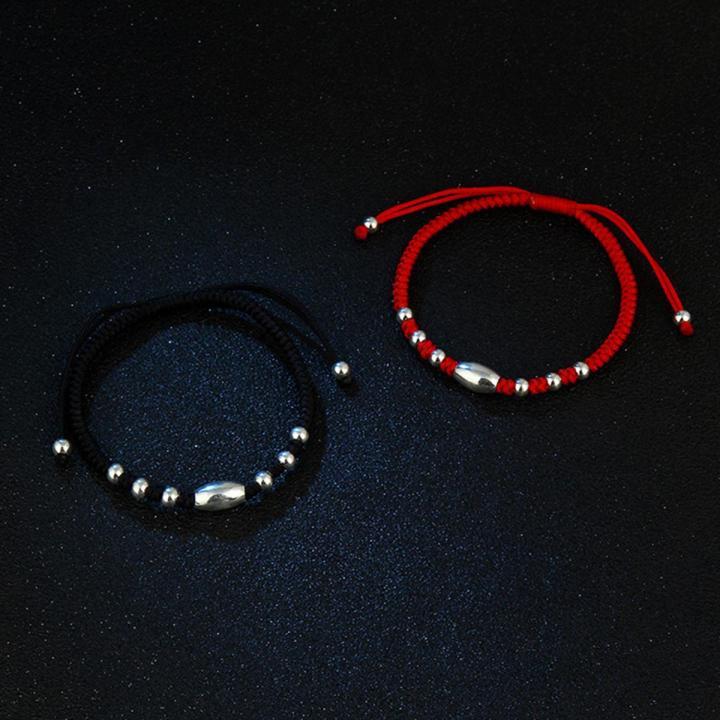 La Monada 14-22 Silver Bead Black Thread For Hand 990 Sterling Silver Bracelet Thread String Rope Bracelets For Women Silver 990