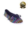 Black Canvas Slip On Rubber Dye Toms For Women - II243. 