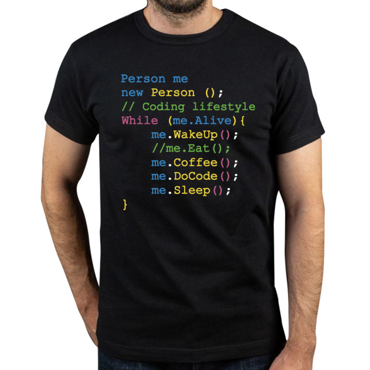 Funny Programmer T Shirt JavaScript Coding Computer Code Geek Gift Short Sleeve 100% Cotton Unisex O-Neck Casual T-shirt EU Size