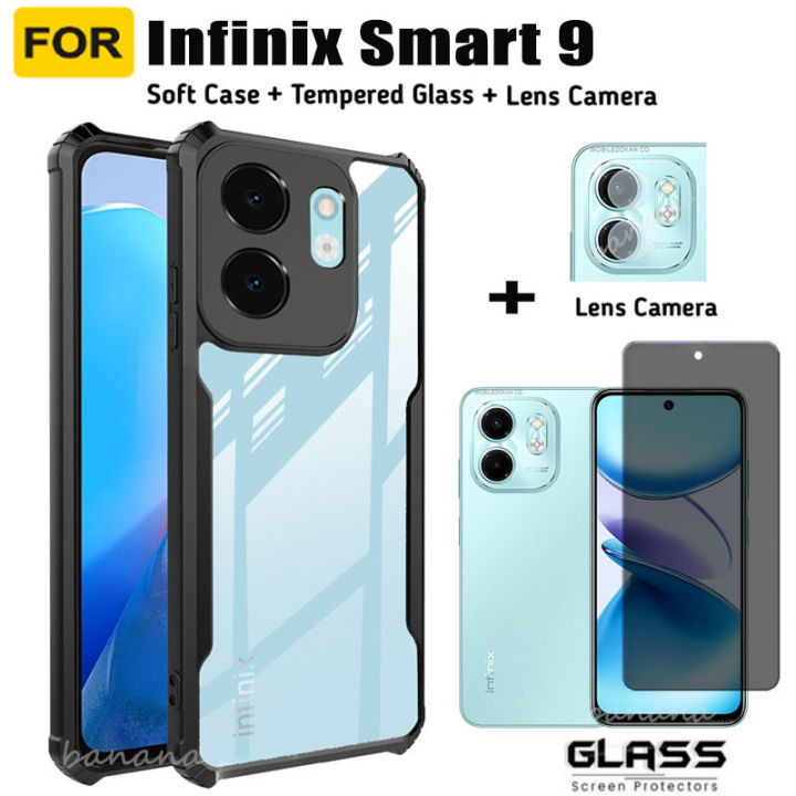 For infinix Smart 9 Shockproof Phone Case Smart 8 Hot 50i X6531 Privacy Tempered Glass Screen Protector