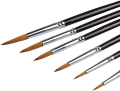 Keep Smiling Mini Detail Liner Fine Art Brushes Soft Bristles Wooden Handle for Watercolors, Oils & Acrylics Detail Painting. 