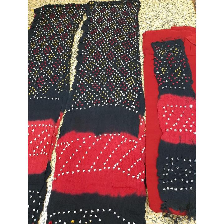 Pakistani Krinkal Chiffon Chunri Suit - 3 piece in Multi-colors