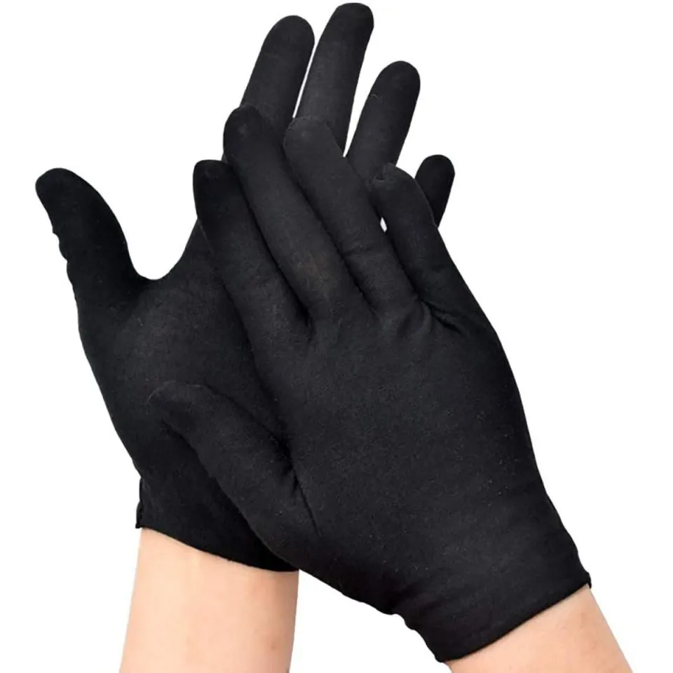 Black White Cotton Gloves for Men Women – Winter Summer