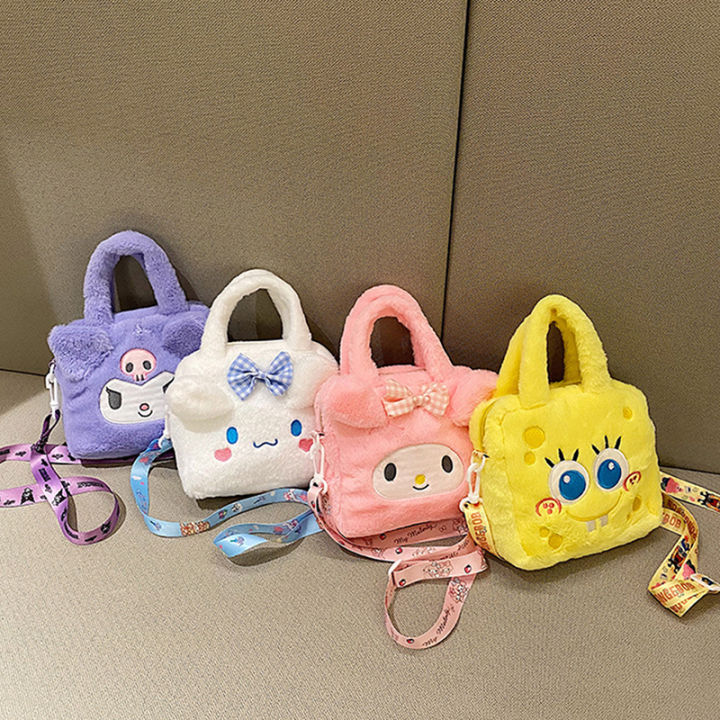 Kawaii Sanrio Plush Bag Kuromi Handbag Shoulder Bag Anime Stuffed Backpack Girls Children Gifts Lonni