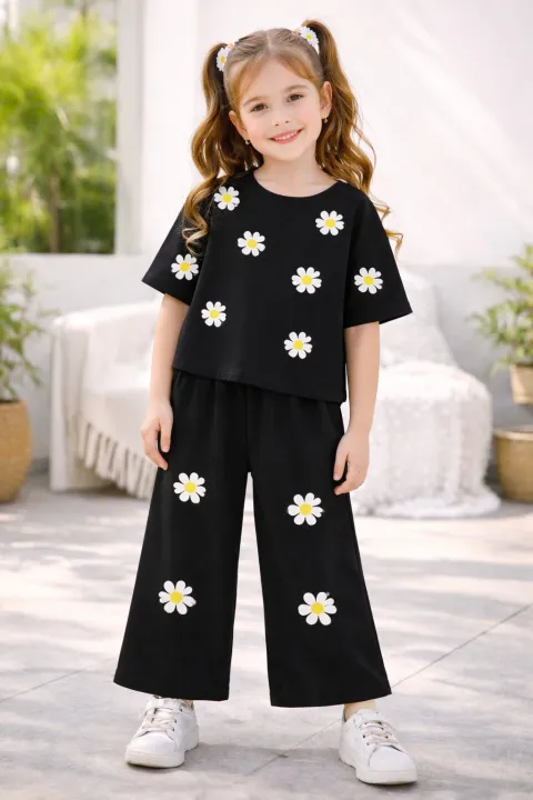 Kids%20Printed%20Suit%20T-Shirt%20&%20Flapper%20Set%20%7C%20Girls%20Summer%20Cotton%20Dress%20-%20Image%203