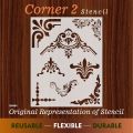 Different corner Reusable Stencil For wall Painting Art DIY Home Decor, Album Crafts and Canva. 