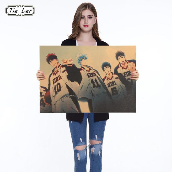 Kuroko Basketball Poster Classic Anime Cartoon Kraft Wall Stickers Cartoon Decorative Painting 51.5x36cm
