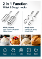 Electric Hand Mixer 180W 7-Speed Egg Beater with Stainless Steel Whisks & Dough Hooks | 2-in-1 Handheld Mixer for Cake, Cream, Eggs & Baking. 