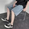 Ripped Denim Shorts Baby Boy and Girl Summer NewinsFashion Brand Hip-Hop Street Loose Straight Wide Leg Five-Point Pants. 