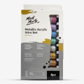 Mont Marte Metallic Acrylic Paint Intro Set 8pc x 18ml. 
