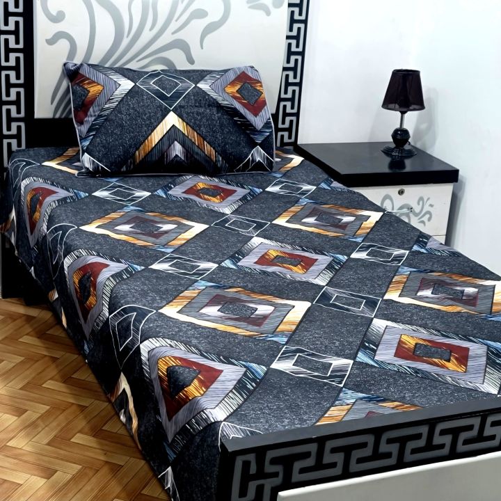 BeQuest%20Cotton%20Single%20Bed%20Sheet%20Set%20with%20Colorful%20Pillow%20-%20Stitched%20-%20Image%203