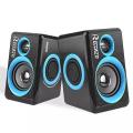 Computer Speaker with Heavy Bass,Subwoofer, Volume Control, 3.5mm Audio, USB Wired Powered Built-in Four Loudspeaker Diaphragm Multimedia Speaker for PC/Laptops/Desktop/BACER For Computer (Color - RED & Blue). 