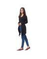 Black Viscose Sleeveless Shrug for Women. 