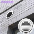 Stainless Steel Vent Cover Air Vent Cover Stainless Steel Exhaust Pipe Grille Flat Ducting Wall Inlet with Built-in Fly Screen Mesh Ventilation Rainproof Vent Cover. 