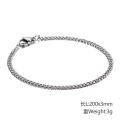 Jewelry wholesale fashion sideways flat chain stainless steel chain simple titanium steel men's trend hip hop bracelet accessories. 