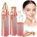 USB Rechargeable 2 in 1 Facial Hair Remover and Eyebrow Trimmer Pocket Size Painless Face Hair Removing Machine Flawless Brows Eyebrow Hair Remover Machine Pen Electric Shaver For Women. 