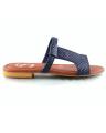 Dark Blue Faux Leather Slippers For Women. 