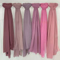 Modern Modest Pack of 4 Premium Chiffon Georgette Hijabs for Women/Girls - Non-Slip, Lightweight, Soft, Plain Color. 