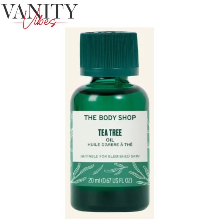 The Body Shop Tea Tree Oil 20ml – Acne Care Face Oil for Blemish Control, Pimple Treatment, Spot Reduction, Oily Skin Care & Clear Healthy Looking Skin