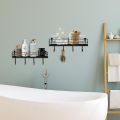 Triangle Self-Adhesive Metal Bathroom Corner Rack Storage Shelves. 