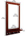 Dressing Table / Wall Mirror with Shelf and Hanging Hook. 