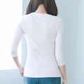 3/4 Sleeve T Shirt 96% Cotton 4% Spandex Quality Women Spring Summer Top Slim Fit White Black O Neck Tees Casual Base Shirts. 