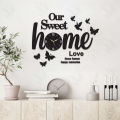 Wall Clocks, Butterflies & Sweet Home 3D Wooden Watch DIY Design Decoration, Best for Wall Décor, Home Decor Living Room and Offices, Hanging Clock, Modern Watches, Best Gift for Wedding. 