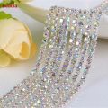3yard 2mm Glass Crystal Rhinestone Chain, Multi bottom sew on Cup Chains For diy Sewing Garment Bags decorations Jewelry. 