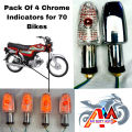 White Indicator 70 Motorcycle Indicator Chrome Body Indicator For 70 Motorcycle. 