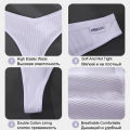 3Pcs/Set Women Cotton Thongs Solid V-Waist Stripe Lady Panties Breathable G-String Soft Underwear Female Intimates Lingerie Superman Ruoias. 