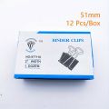 BataBata 12 Pcs/Box Large Binder Clips , Big Paper Clamps Clips For Office Supplies,Black Binder Clips. 