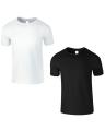 Pack Of 2 - Black White Plain T-Shirt Cotton T Shirt. 