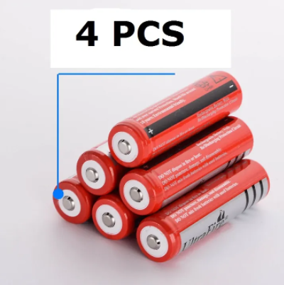 4 pcs Rechargeable Cell Batteries 3.7v 4800 mah Cell 18650 UltraFirc for Lights.
