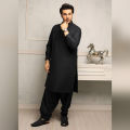 Special 100% Pure Cotton Black Unstitched Suit Men. 