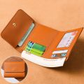 Portable Multi-card Slot Card Case PU Leather Trifold Card Holder Solid Color Business Card Case Men Women. 